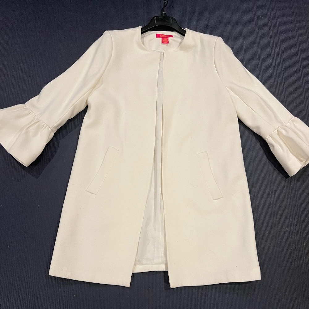 CATHERINE MALANDRINO WINTER WHITE DRESS COAT -NWOT